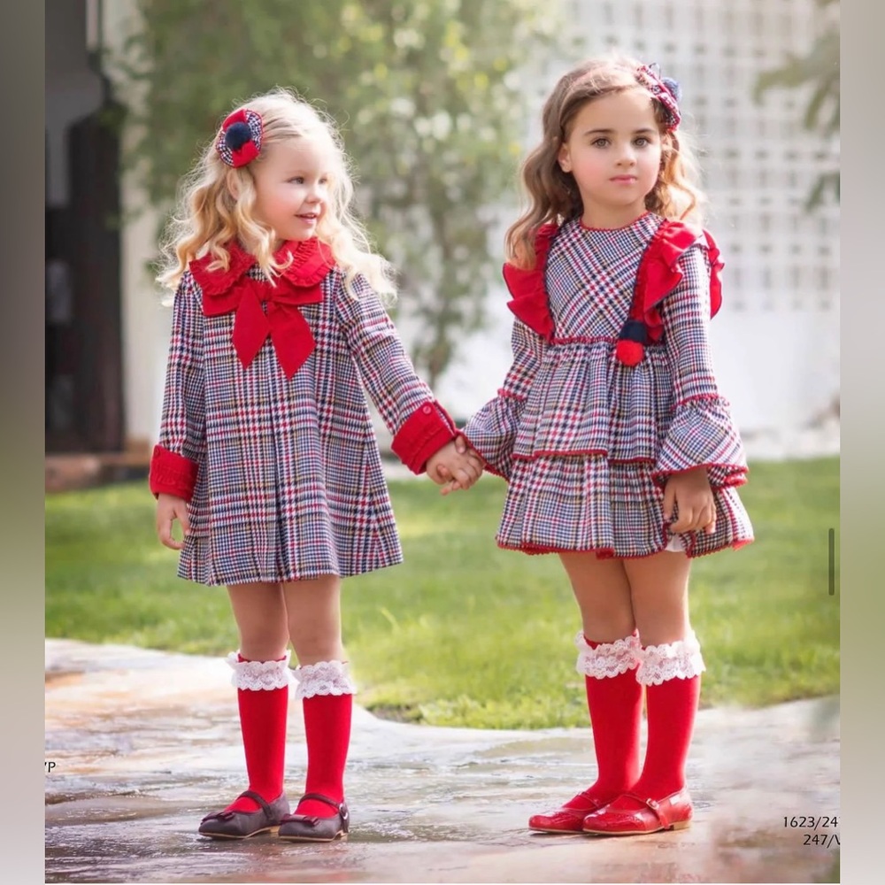 Red Houndstooth Checkered Holiday Dress